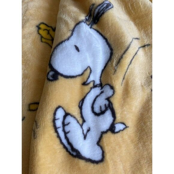 PEANUTS SNOOPY Plush Velvet Soft THROW Blanket Twin 50”x70” Autumn Fall Leaves - Picture 11 of 11